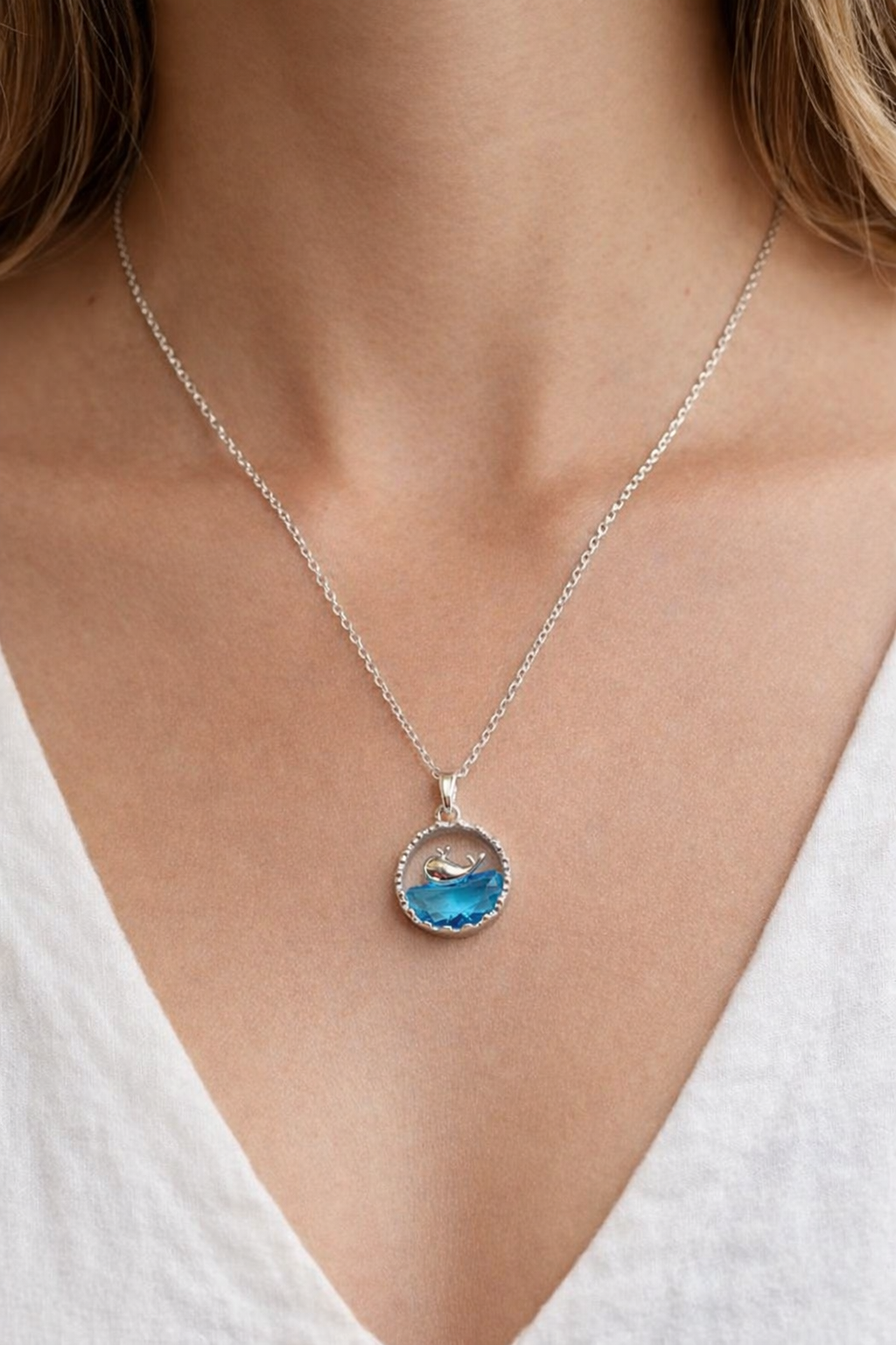 Ocean Whisper Whale Pendant Necklace