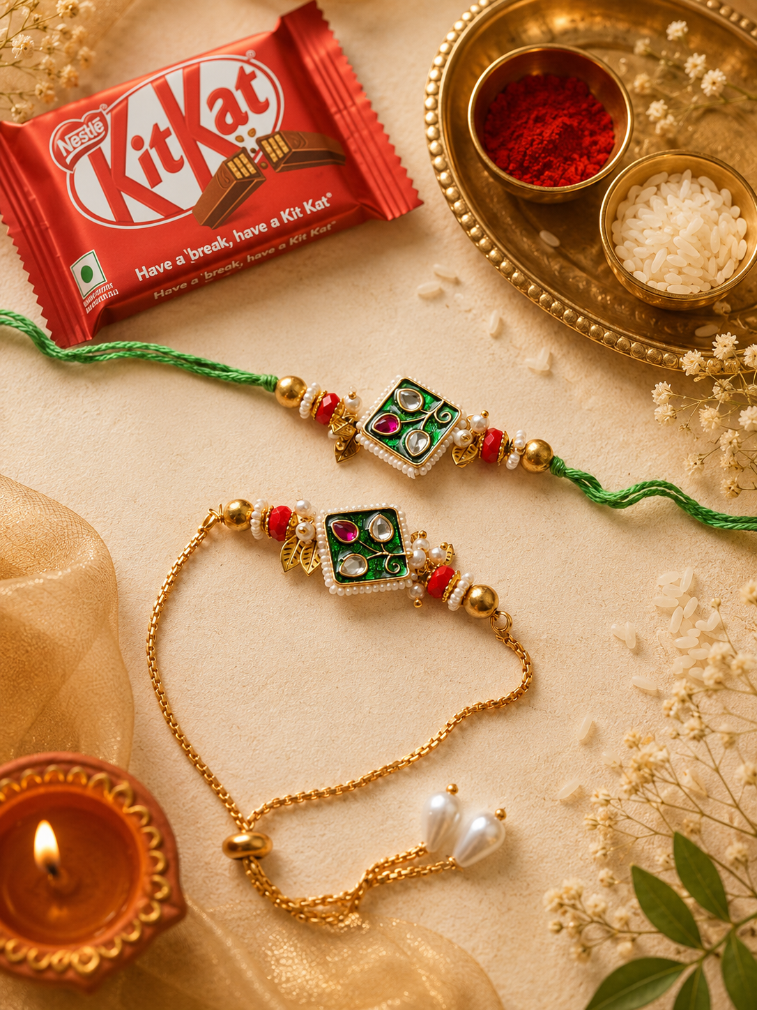 FANCY COUPLE RAKHI SET