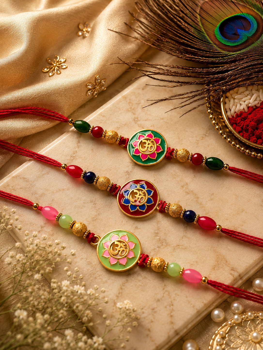 PREMIUM OM RAKHI SET OF 3