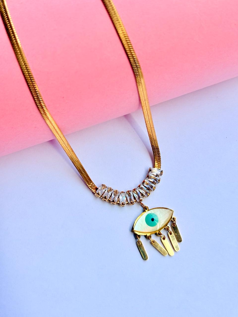 EVIL EYE ANTI-TARNISH STATEMENT NECKLACE