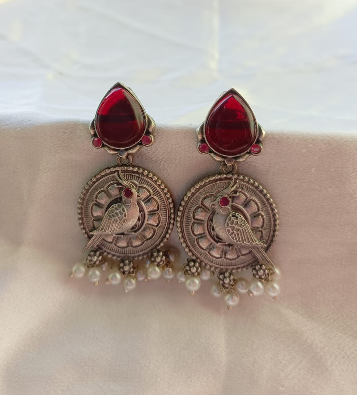 LEELI OXIDISED BIRD EARRINGS