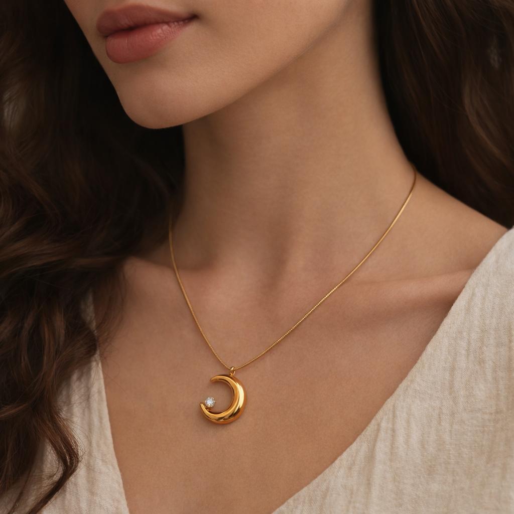 HALF MOON GOLDEN NECKLACE