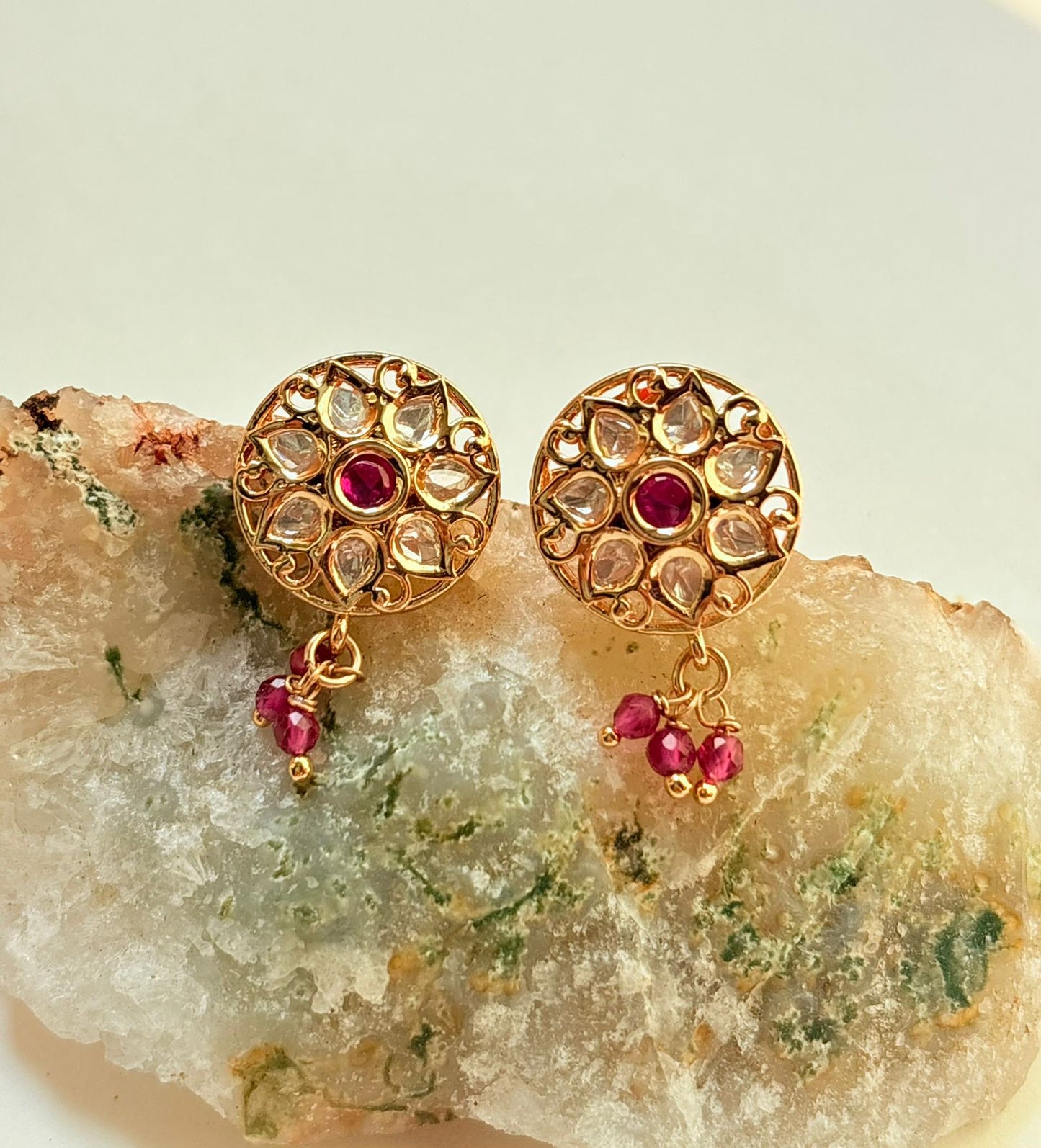 MOISSANITE FLORAL STUD EARRINGS