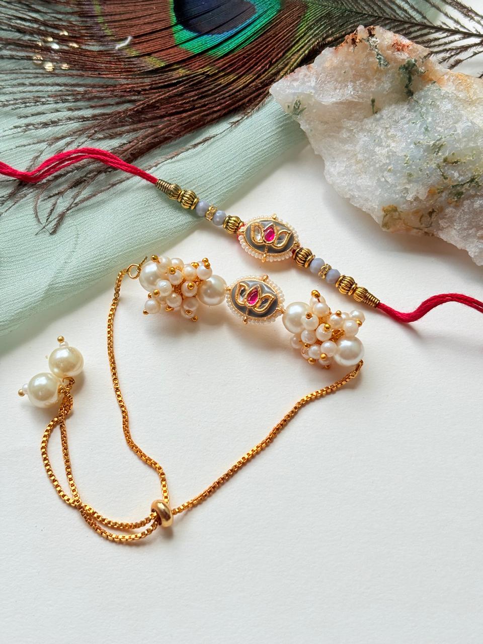 LOTUS COUPLE RAKHI SET