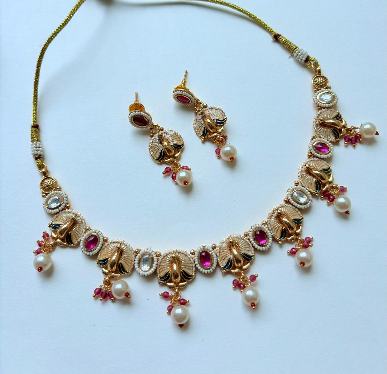 ROYAL MEENAKARI PEACOCK NECKLACE SET