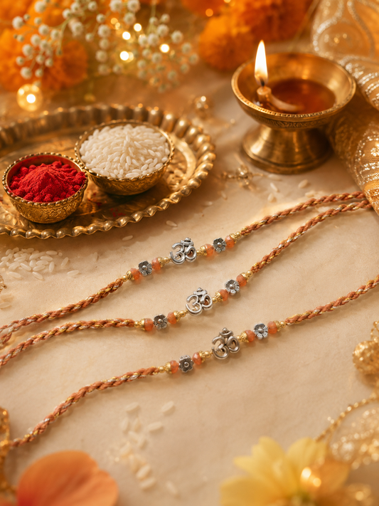 PREMIUM OM DESIGNER RAKHI SET OF 3