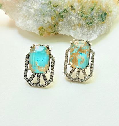 SILVER GLOW STATEMENT STUDS