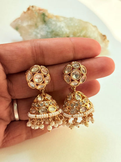 MOISSANITE ROYAL JHUMKI EARRINGS