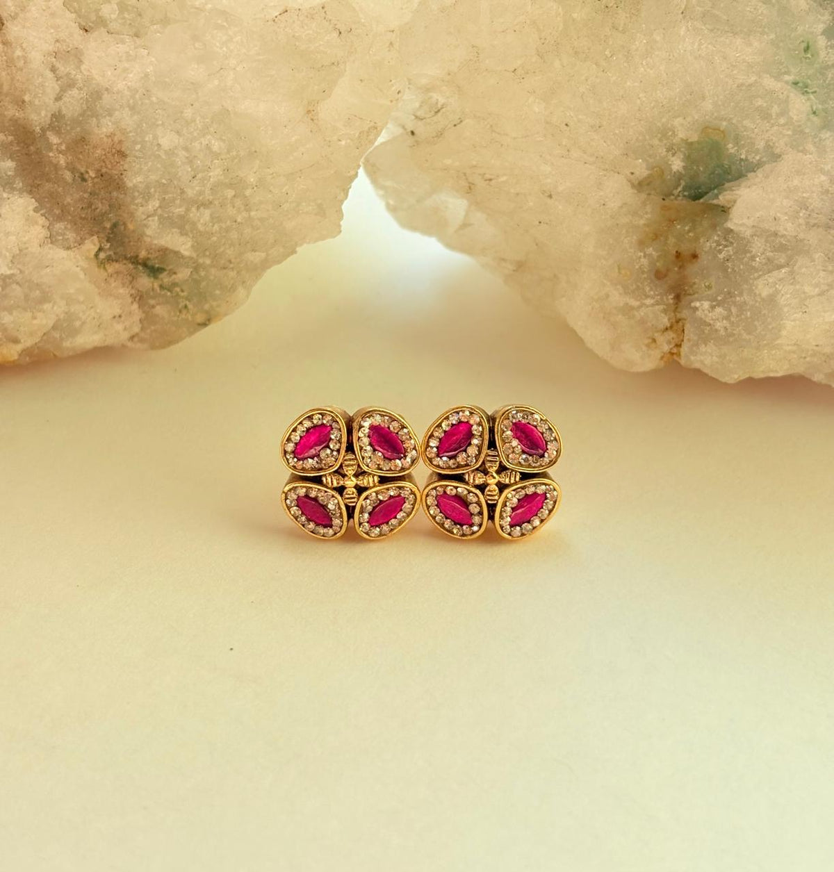 Swarokshi Stone Gold-Plated Stud Earrings