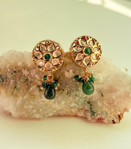 MOISSANITE FLORAL STUD EARRINGS