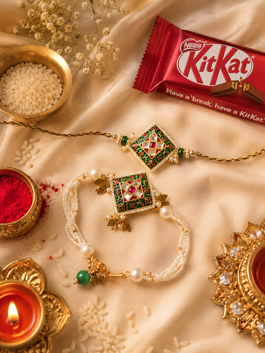 FANCY COUPLE RAKHI SET