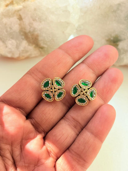 Swarokshi Stone Gold-Plated Stud Earrings