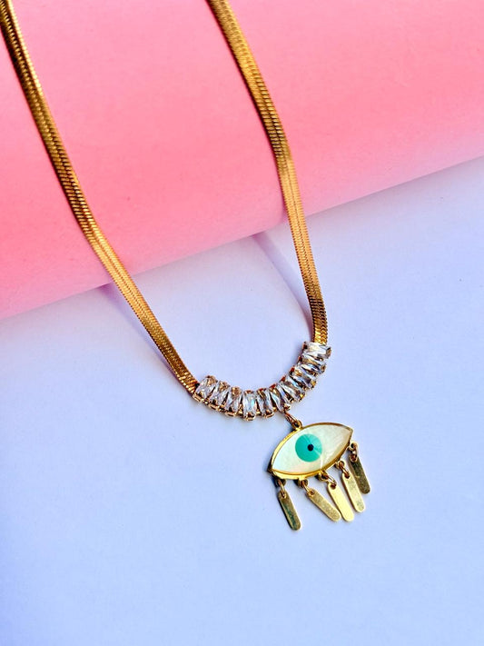 EVIL EYE ANTI-TARNISH STATEMENT NECKLACE
