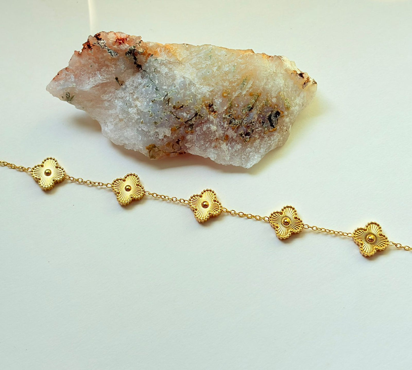 Golden Floral Charm Bracelet
