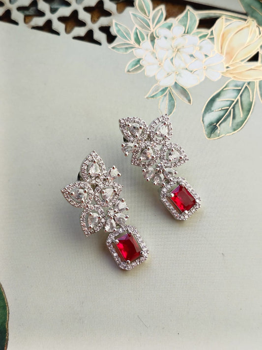 RED KRISHNA AMERICAN DIAMOND EARRINGS