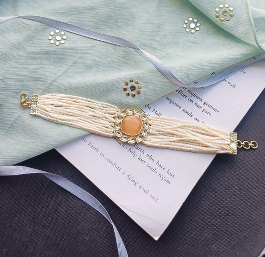 KRISHA PEACH PEARL BRACELET