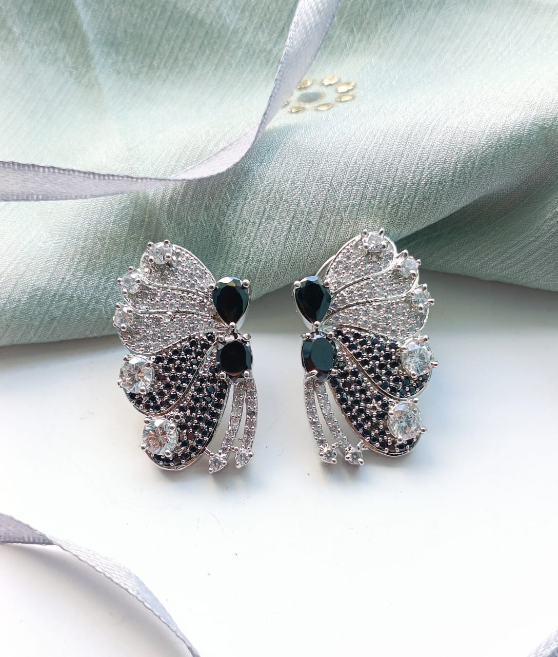 BLACK BUTTERFLY EARRINGS
