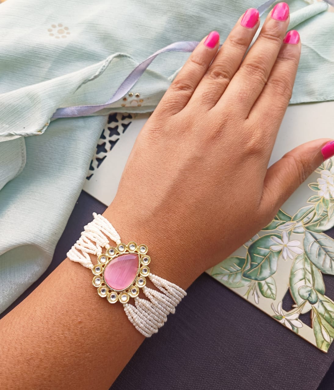 ARADHANA PINK PEARL BRACELET