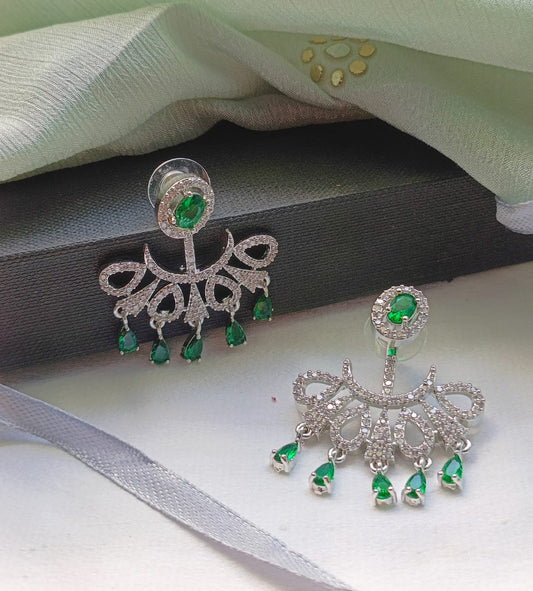 EMERALD AMERICAN DIAMOND EARRINGS