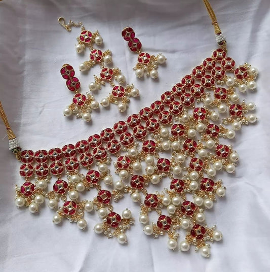 RED SHABARI BRIDAL NECKLACE