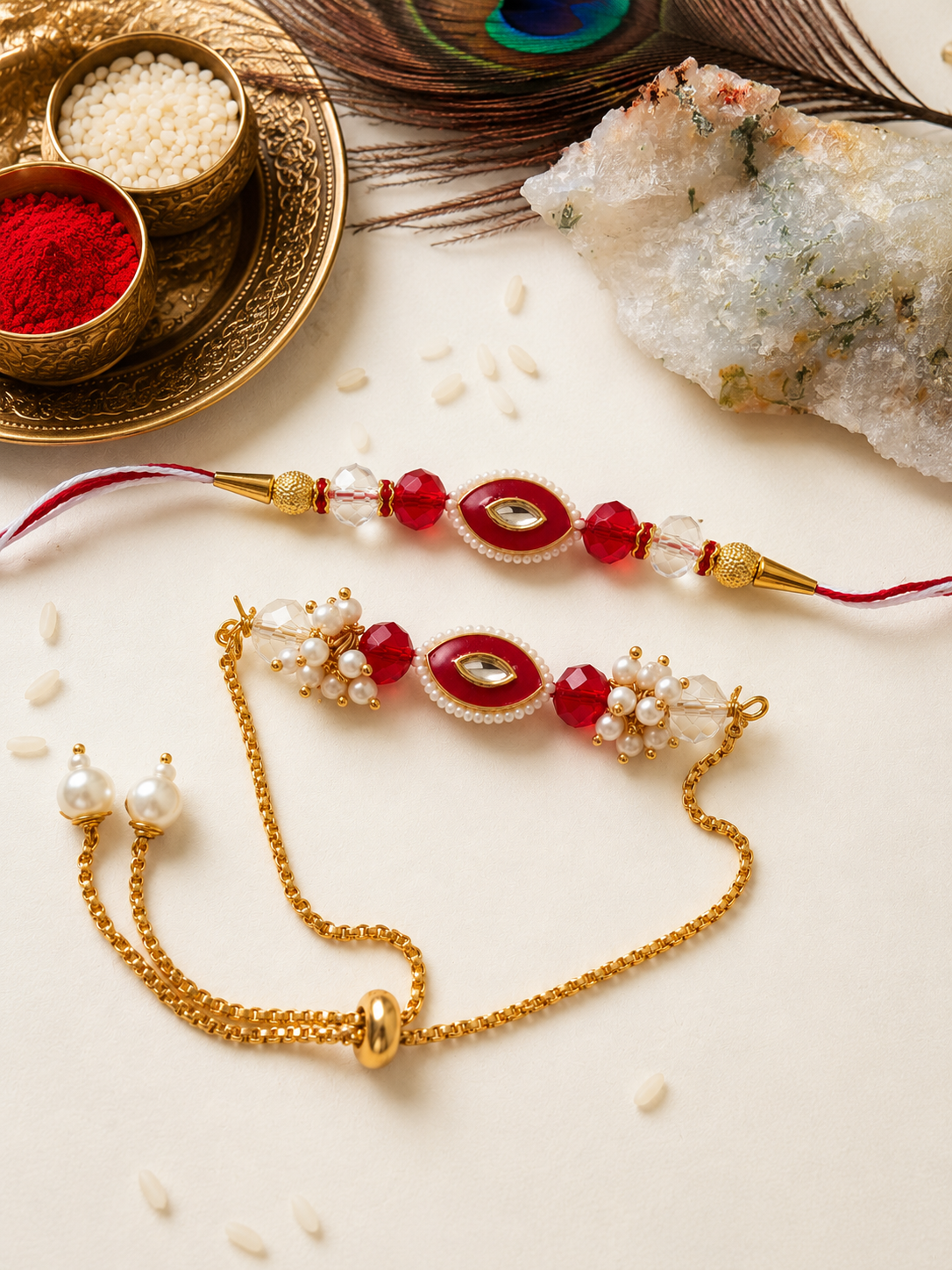 FANCY COUPLE RAKHI SET