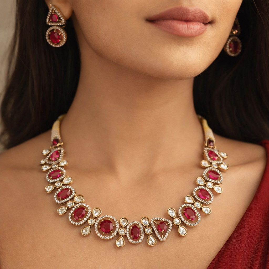 RUBY RADIANCE MOISSANITE NECKLACE SET