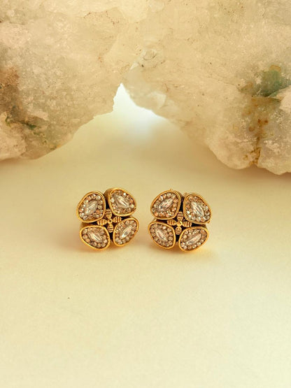 Swarokshi Stone Gold-Plated Stud Earrings
