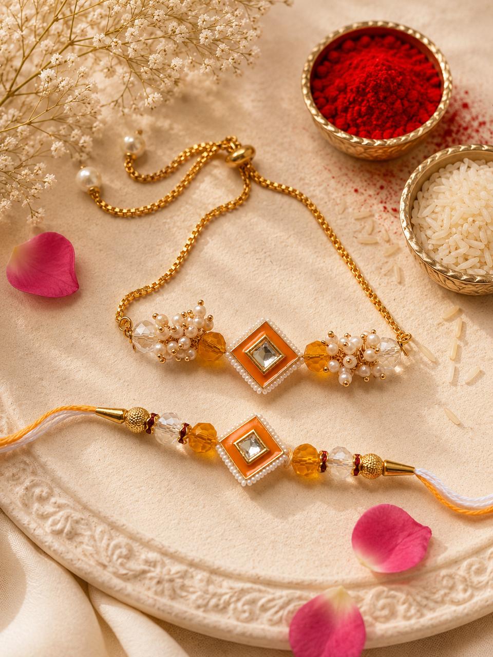 FANCY COUPLE RAKHI SET