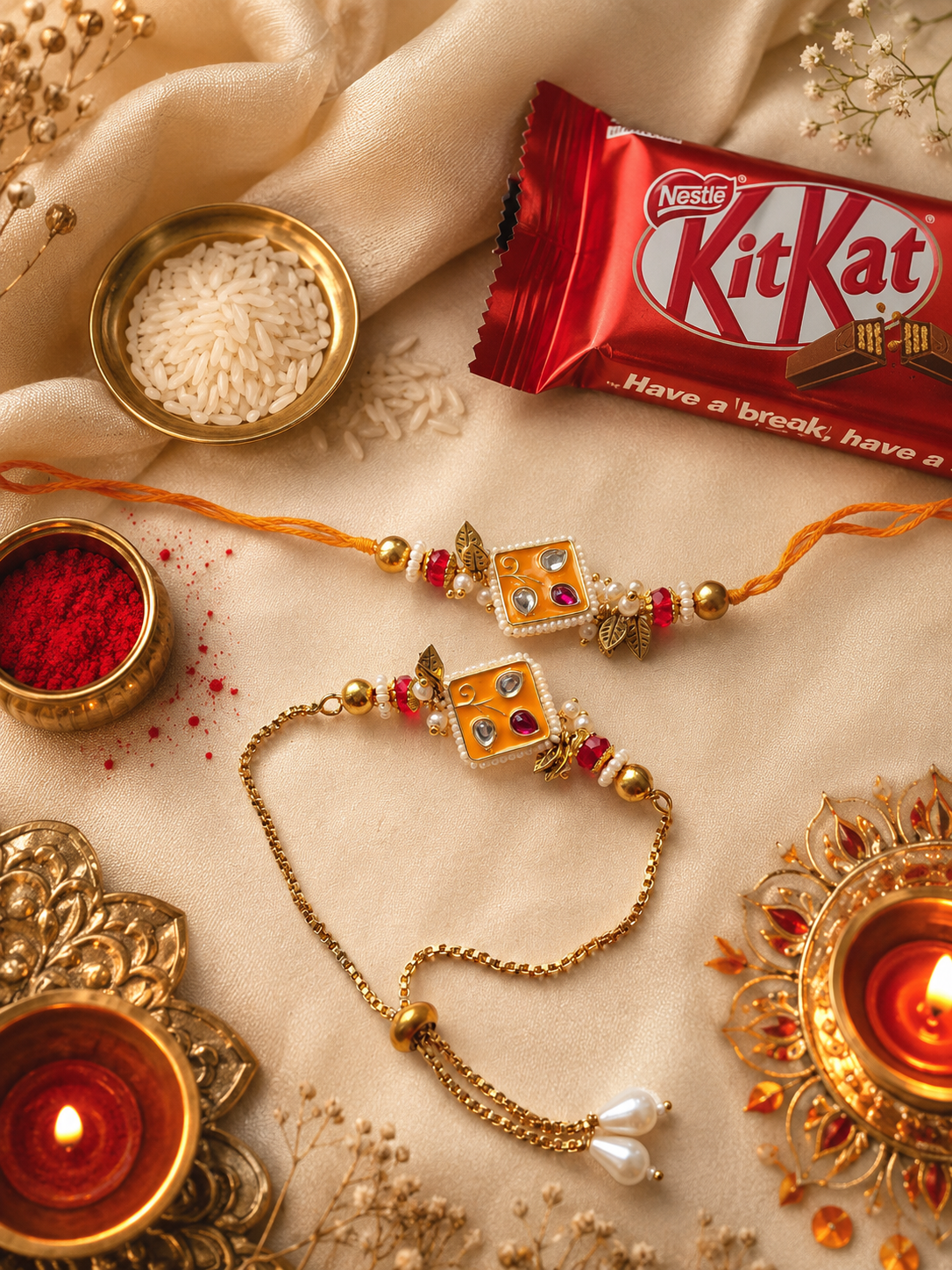FANCY COUPLE RAKHI SET