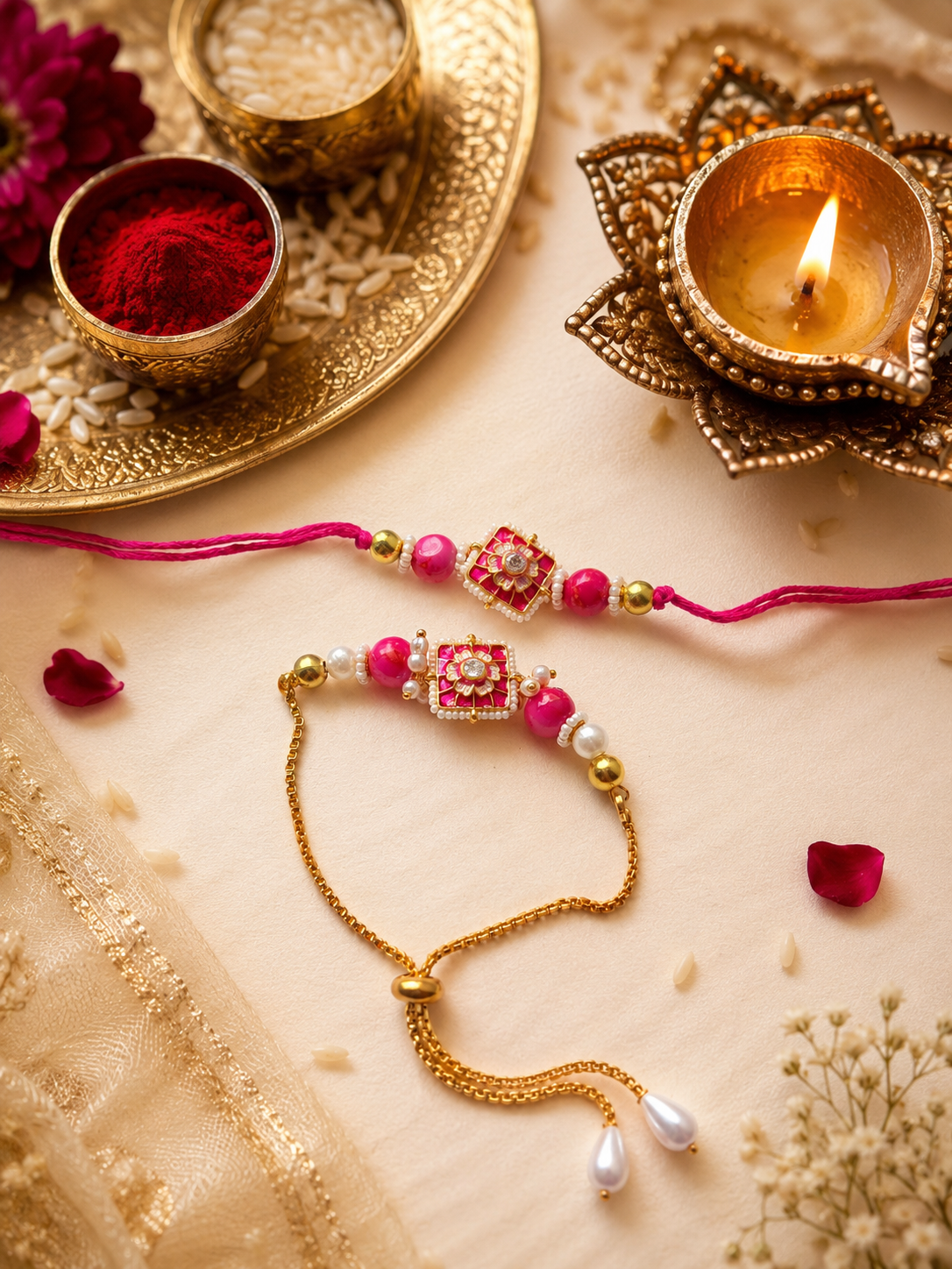 FANCY COUPLE RAKHI SET