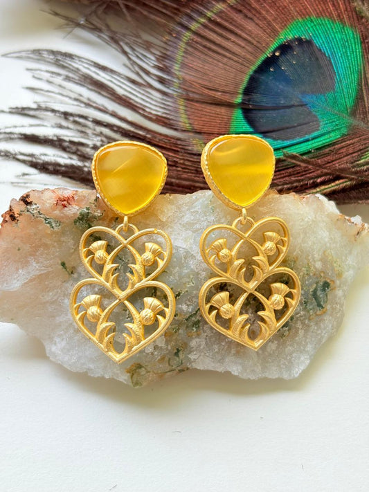 GOLDEN HEART BLOOM EARRINGS