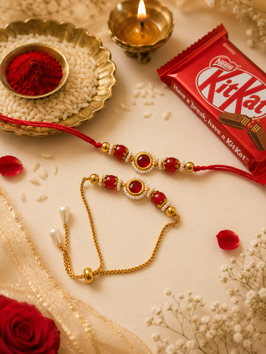 FANCY COUPLE RAKHI SET