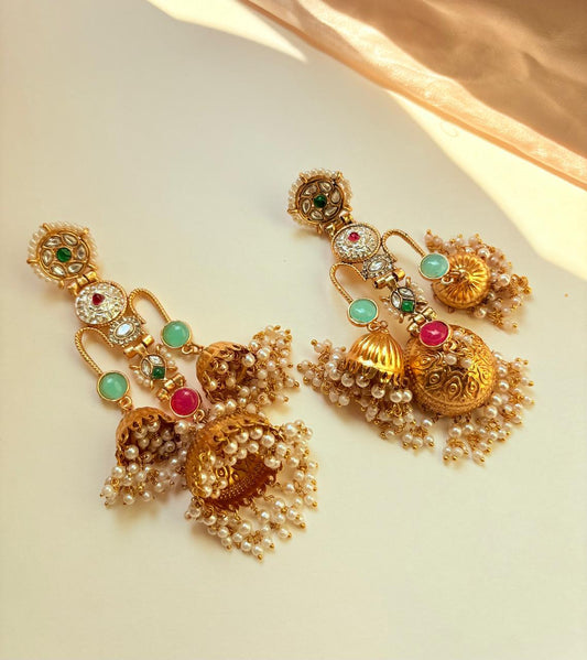 ROYAL KASHMIRI JHUMKA EARRINGS